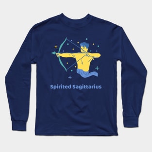 Spirited Sagittarius - Astrology Art Long Sleeve T-Shirt